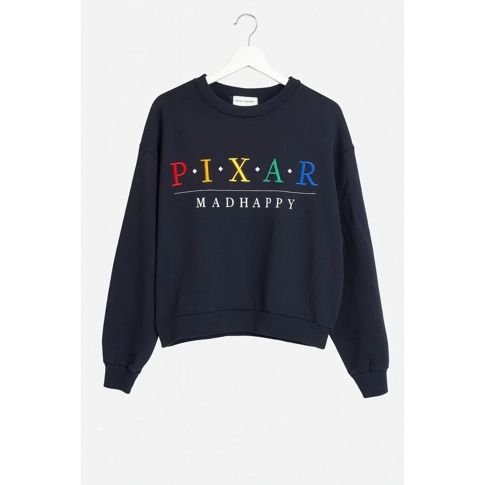 Madhappy Pixar Embroidered Unisex Crewneck Sweatshirt Blue XS Limited Edition - Picture 1 of 6